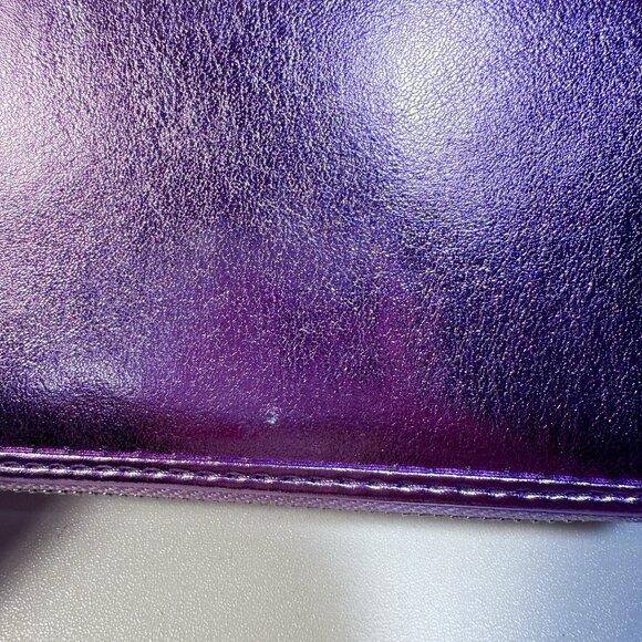 NWT Juicy Couture String Of Pearls Double Medium Zip Around Wallet Violet Tulle - Picture 8 of 9